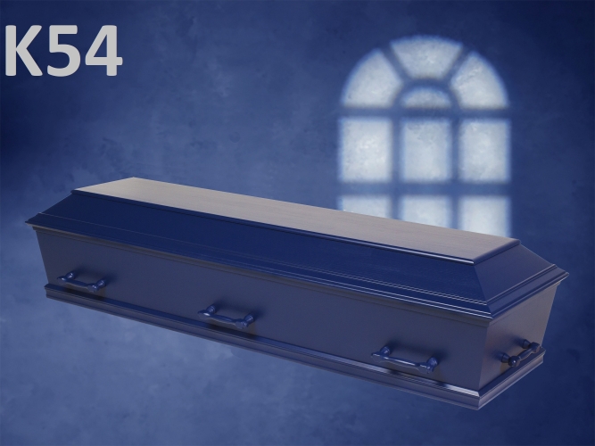 Mørkeblå kiste model K54 med moderne og elegant finish