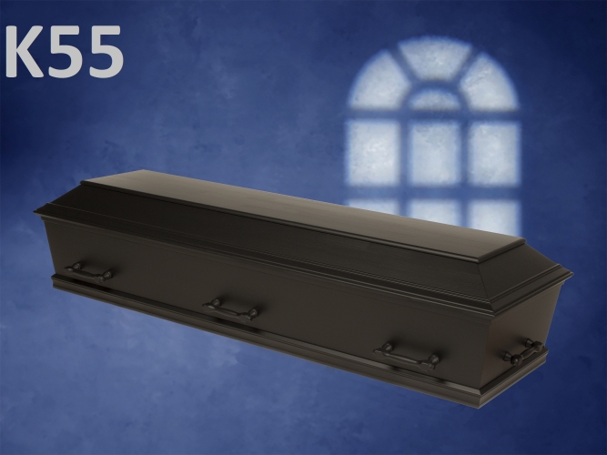 Naturfarvet trækiste model K50 i fyrretræ med enkel og værdig udformning